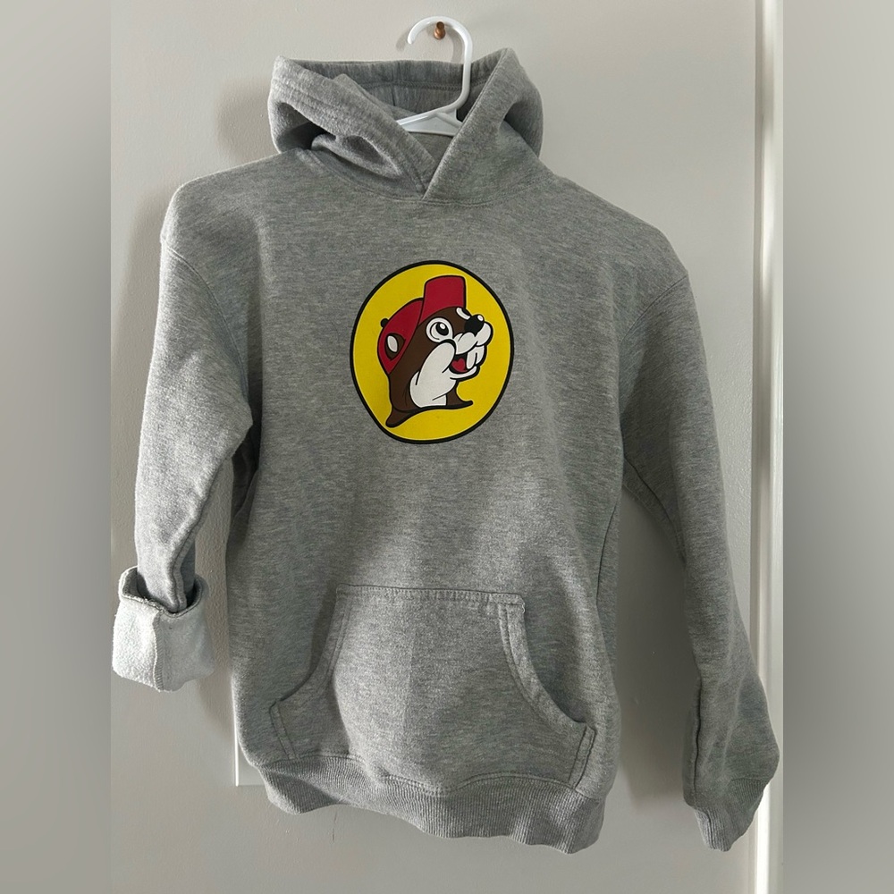 Gray Kids Hoodie with Buc-ees Logo
